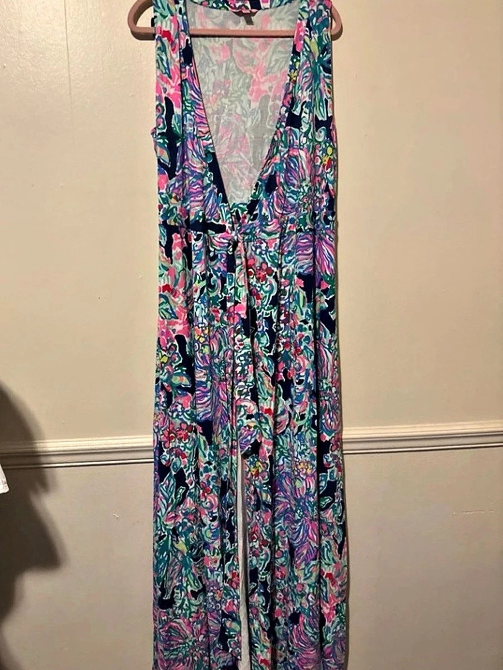 Lilly Pulitzer Floral Maxi Dress in Blue & Pink Size Large Like New
